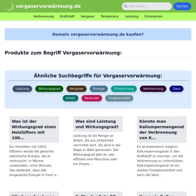 Screenshot vergaservorwärmung.de