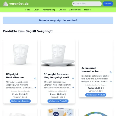 Screenshot vergnügt.de