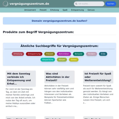 Screenshot vergnügungszentrum.de