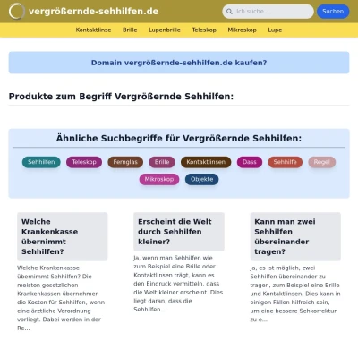Screenshot vergrößernde-sehhilfen.de