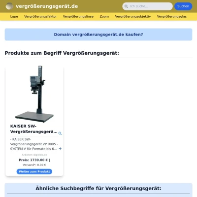 Screenshot vergrößerungsgerät.de