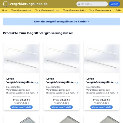 Screenshot vergrößerungslinse.de