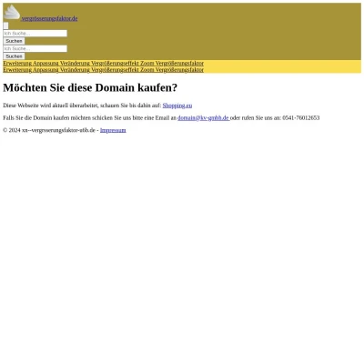 Screenshot vergrösserungsfaktor.de