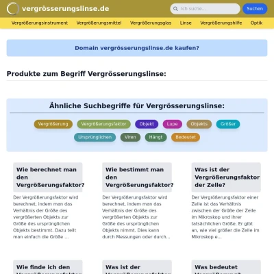 Screenshot vergrösserungslinse.de