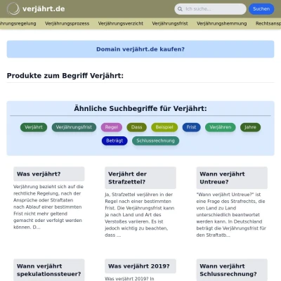 Screenshot verjährt.de