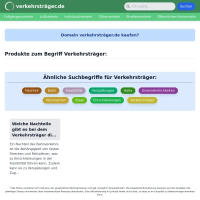 Screenshot verkehrsträger.de