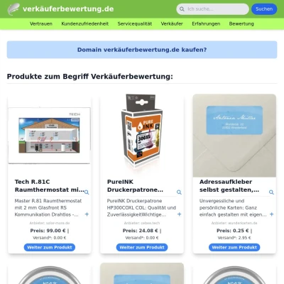 Screenshot verkäuferbewertung.de