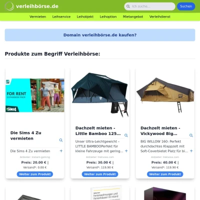 Screenshot verleihbörse.de