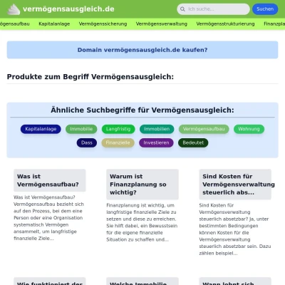 Screenshot vermögensausgleich.de