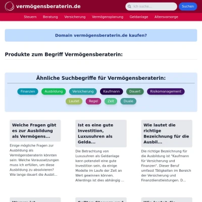 Screenshot vermögensberaterin.de