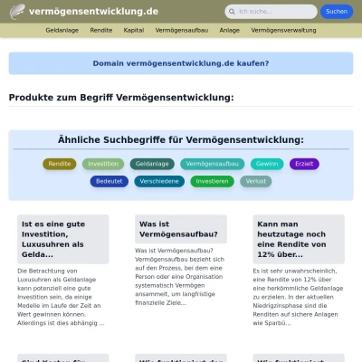 Screenshot vermögensentwicklung.de