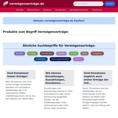 Screenshot vermögenserträge.de