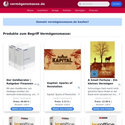 Screenshot vermögensmasse.de