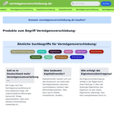 Screenshot vermögensverschiebung.de