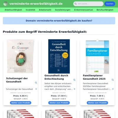 Screenshot verminderte-erwerbsfähigkeit.de