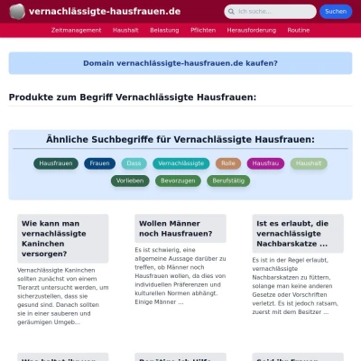 Screenshot vernachlässigte-hausfrauen.de