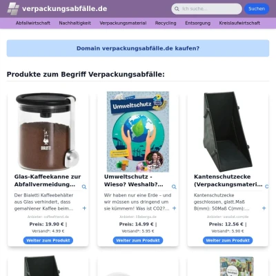 Screenshot verpackungsabfälle.de