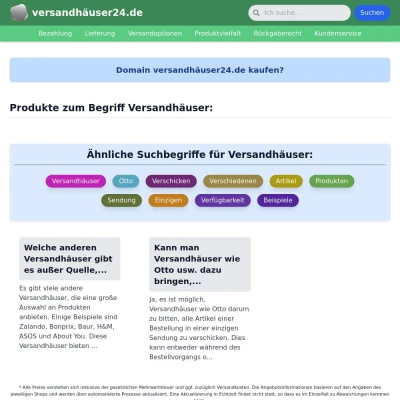 Screenshot versandhäuser24.de