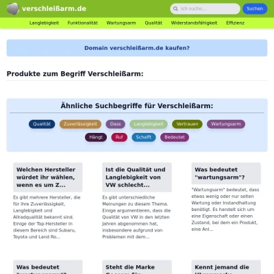 Screenshot verschleißarm.de