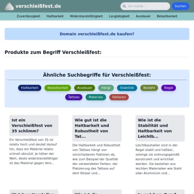 Screenshot verschleißfest.de