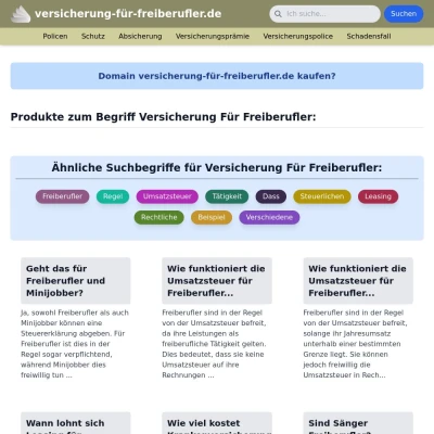 Screenshot versicherung-für-freiberufler.de