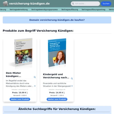 Screenshot versicherung-kündigen.de