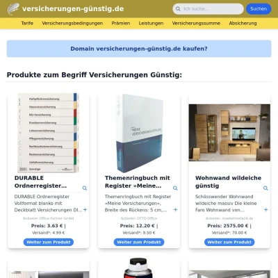 Screenshot versicherungen-günstig.de