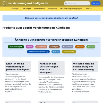 Screenshot versicherungen-kündigen.de