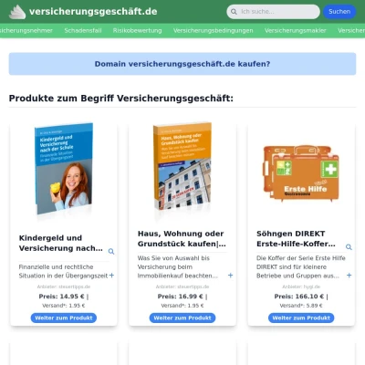 Screenshot versicherungsgeschäft.de