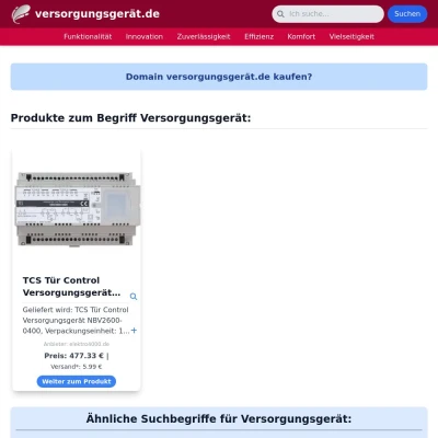 Screenshot versorgungsgerät.de