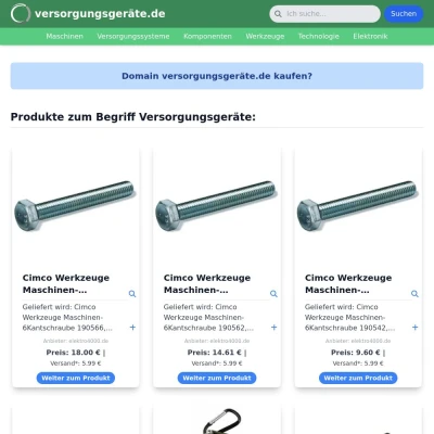 Screenshot versorgungsgeräte.de