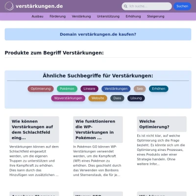 Screenshot verstärkungen.de