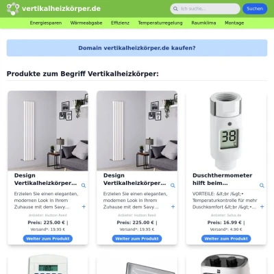 Screenshot vertikalheizkörper.de