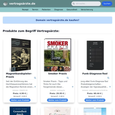 Screenshot vertragsärzte.de