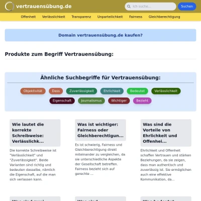 Screenshot vertrauensübung.de