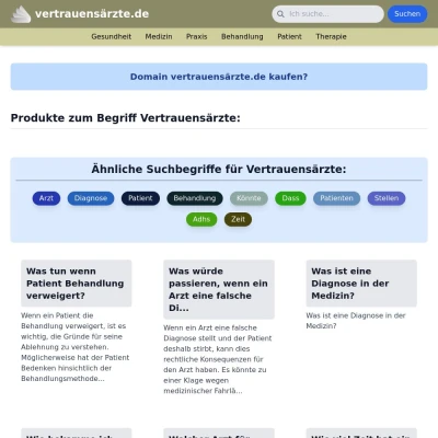 Screenshot vertrauensärzte.de