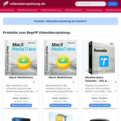 Screenshot videoüberspielung.de