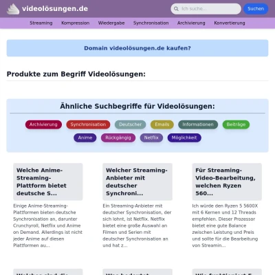 Screenshot videolösungen.de