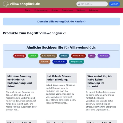 Screenshot villawohnglück.de