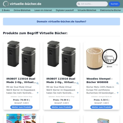 Screenshot virtuelle-bücher.de