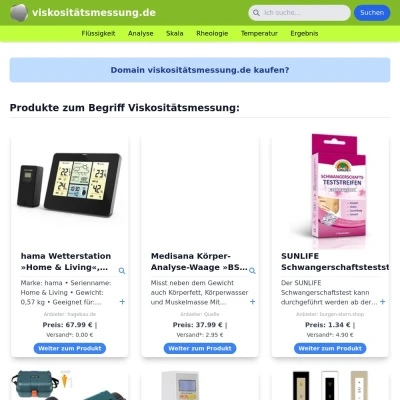 Screenshot viskositätsmessung.de