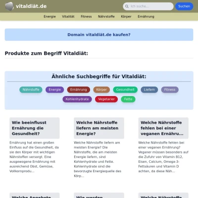 Screenshot vitaldiät.de