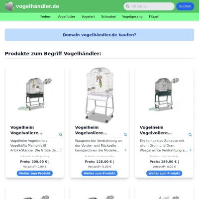 Screenshot vogelhändler.de