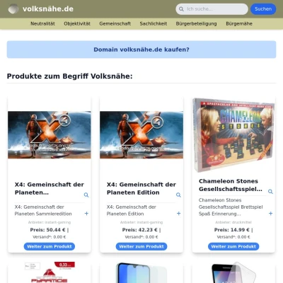 Screenshot volksnähe.de