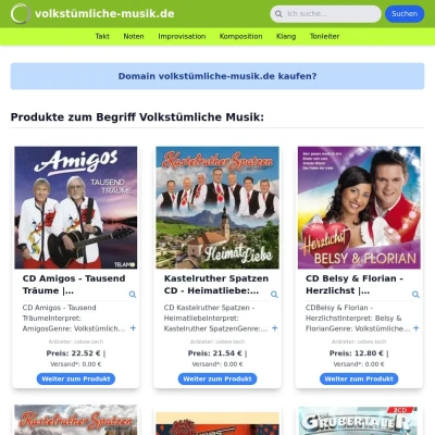 Screenshot volkstümliche-musik.de