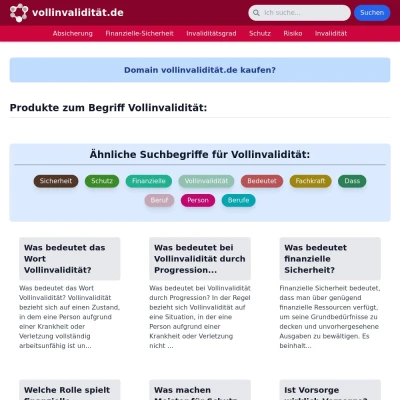 Screenshot vollinvalidität.de