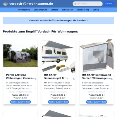 Screenshot vordach-für-wohnwagen.de