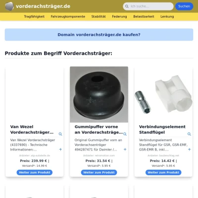 Screenshot vorderachsträger.de