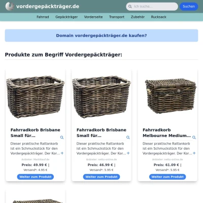 Screenshot vordergepäckträger.de