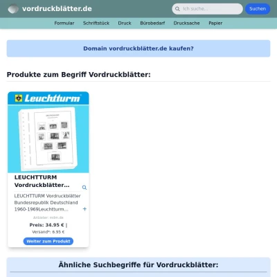 Screenshot vordruckblätter.de